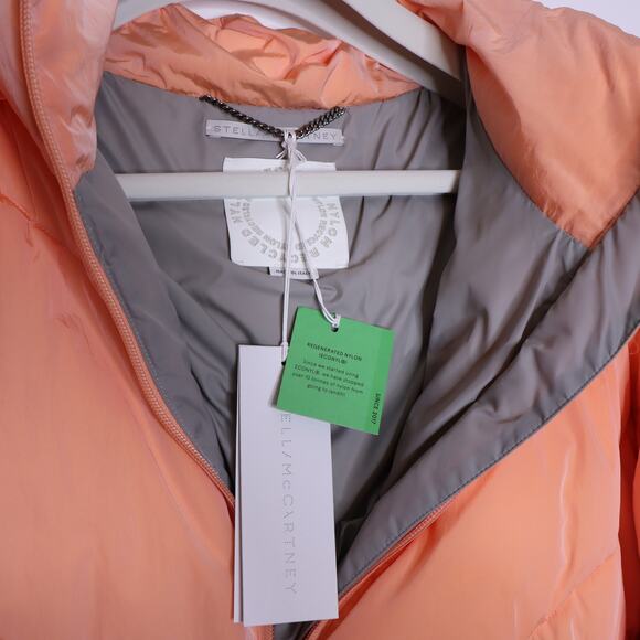 STELLA McCARTNEY NEW Kayla Quilted Down Puffer Jacket Orange Women's 50/16 - Picture 14 of 15